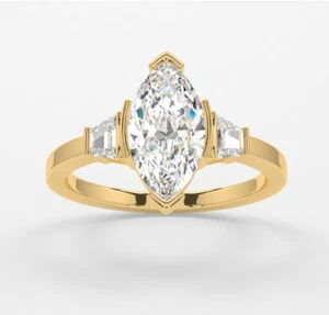 Certified IGI GIA Lab Grown Diamond Wedding Ring 14K Marquise Solitaire 1.25 Ct - Picture 1 of 13
