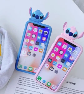 Coque Etui en Gel Silicone Pour Iphone 6/7/8/11/XR - tête Lilo & Stitch mignon - Photo 1 sur 12