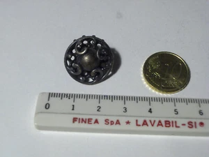 BOTTONE COLOR ARGENTO OPACO VINTAGE LIBERTY ANNI 60 DIAMETRO 2 CM ARTIGIANALI - Foto 1 di 2