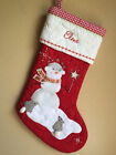 Pottery Barn Kids Snow Girl Quilted Christmas Stocking ELENA Mono READ