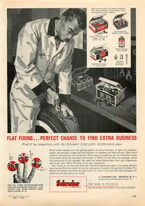 Service Station Magazine Print Ad SCHRADER 1963 Flat Tire Fixing Business - Picture 1 of 1
