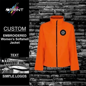 Chaqueta de regata bordada personalizada para mujer con caparazón suave texto personalizado ropa de trabajo - Imagen 1 de 6