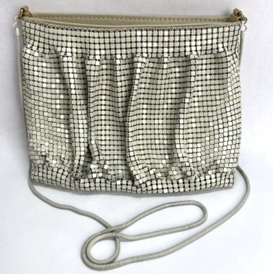 Vintage Cream Metal Mesh Purse Bag Cross Body Whiting and Davis? - Image 1 of 4
