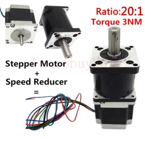 Nema23 Gear Stepper Motor Ratio 20:1 L112mm 3Nm Planetary Gearbox Stepper Motor - Picture 1 of 10