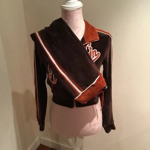 Jaded LDN Size 4 Brown & Orange Zip Up Velour Full Tracksuit Zip Up Jacket - Picture 1 of 15