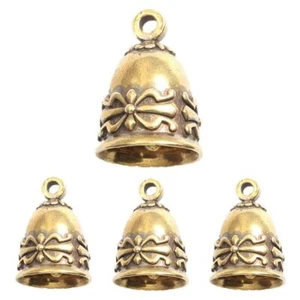 4 Pack Small Vintage Brass Hanging Bells for Home Decor Crafts Ornaments - Picture 1 of 7