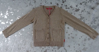 Cárdigan Suéter Oilily Niñas Krissie Dorado Brillo Tejido Talla 4 Nuevo con Etiquetas Foto 1 de 4