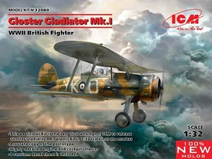 ICM 32040 Gloster Gladiator Mk.I WWII British Fighter 1/32 Plastikbausatz - Bild 1 von 15