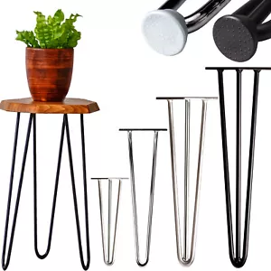 4x Haarnadelbeine EDELSTAHL Tischbeine SCHWARZ CHROM Tischgestell Hairpin Leg - Bild 1 von 32