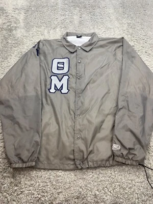 Chaqueta De Colección Rawlings Para Hombres Grande Gris Desteñido Forrado Phi Beta Sigma Abrigo Rompevientos Foto 1 de 4