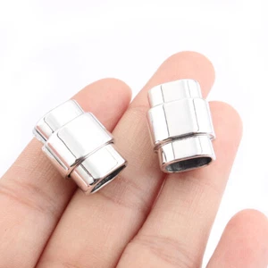 5Sets Silver Plated Strong Magnetic Clasp fit 10*6mm Licorice Leather Bracelet - Picture 1 of 6