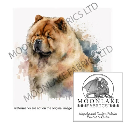 Chow Chow Portrait splatters 100% Cotton or 290gsm thick soft Polyester Fabric