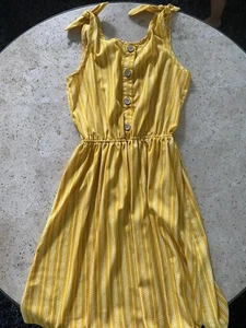 Vestido de sol amarillo talla 16 (juventud) NUEVO SIN ETIQUETAS. - Imagen 1 de 5