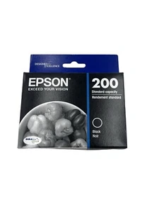 BRAND NEW Genuine EPSON 200 BLACK Standard-capacity Ink Cartridges EXP - 01/2027 - Picture 1 of 3