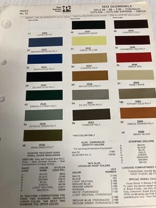1973 OLDSMOBILE AUTOMOTIVE P.P.G., DITZLER Exterior Paint Color Chip ORIG - Picture 1 of 1