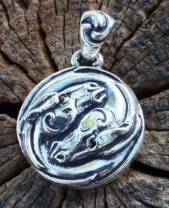 Yin - Yang Horse Spirit Silver Pendant - Picture 1 of 3