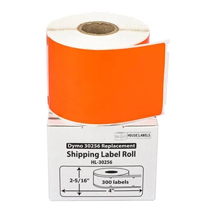 DYMO LW 30256-R NARANJA EXTRAÍBLE - 1 rollo de 300 - etiquetas de envío grandes - RÁPIDO - Imagen 1 de 9