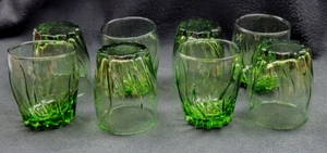 VTG 8 MCM Anchor Hocking Central Park Ivy Green Swirl DBL Old Fashioned Glasses - Picture 1 of 7