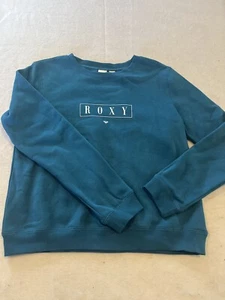 Roxy Size Small Day Breaks Crewneck Sweatshirt Jumper Long Sleeves Green - Picture 1 of 9