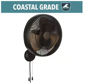 Hampton Bay Henton 18" Bronze 3-Speed Oscillating Indoor Outdoor Wall Mount Fan - Picture 1 of 13