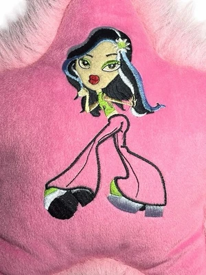 Vintage 2007 Bratz Jade Star Shaped Pink Plush Pillow Fuzzy Edge Y2K Decor - Image 1 of 4
