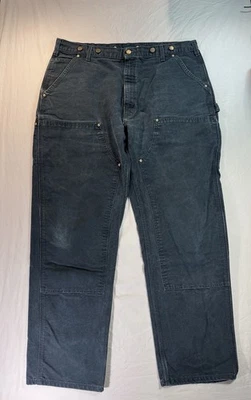 Vintage Faded Black Carharrt Double Knee Carpenter Pants Size B01BLK 40x32 - Image 1 of 4