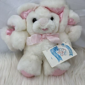 Peluche De Colección Dayton Hudson Conejo de Pascua Twambul Squiggles Blanco y Rosa 1989 - Imagen 1 de 6