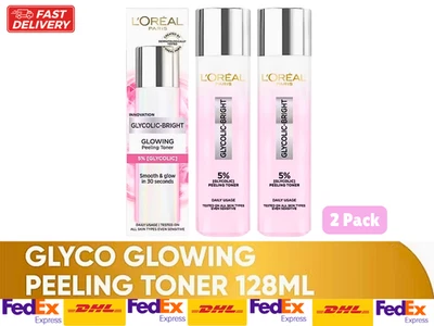 2x Tónico exfoliante ácido L’Oreal glicólico 5 % 128 ml doble brillo y cuidado de manchas oscuras Foto 1 de 4