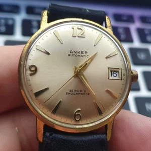 Vintage Anker 25 Rubis Automatic 34mm Watch Uhr Montre Faulty - Picture 1 of 9