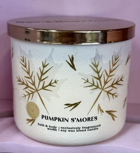 Bath & Body Works White Barn PUMPKIN SMORES 3-Wick 14.5 Oz Scented Candle - Picture 1 of 1