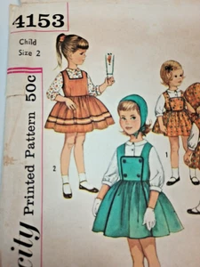 Simplicity 4153 Sewing Pattern Dress and Bonnet  Size 2 Complete Envelope Damage - Picture 1 of 10