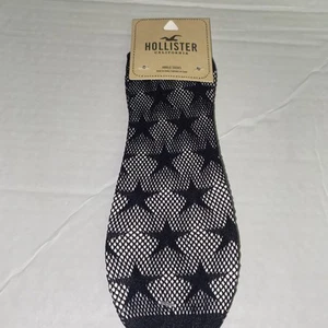 Hollister Black Fishnet Ankle Socks With Solid Star Patterns - Picture 1 of 5
