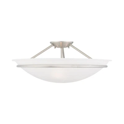 Livex Lighting - Newburgh - 3 Light Semi-Flush Mount In Transitional Style-8 - Image 1 of 4