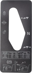 Etiqueta cuadrante de cambio M127539 para vehículo utilitario Jo-hn Deere 4X2 6X4 Gator - Imagen 1 de 12