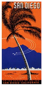 San Diego California 15x22 numerado a mano Ltd. Impresión artística de playa de edición - Imagen 1 de 1