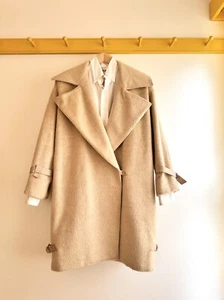 Vintage 80s 90s CLAUDE MONTANTA Paris for Lapine mohair wool pea coat jacket M - Picture 1 of 8