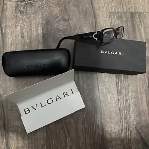 Bvlgari 4006-B 846 54 16 135 Eyeglasses Glasses Black w/ Swarovski Crystals Rare - Picture 1 of 6