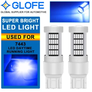GLOFE 2x Blue 7443 7440 92SMD Backup Reverse/Parking LED Light Bulbs T20 10000K - Bild 1 von 7