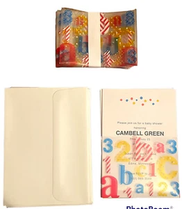 Mara-Mi ABC 123 Baby Acetate Pocket Imprintable Invitation, 2 Packs X 10 Ct Each - Picture 1 of 8