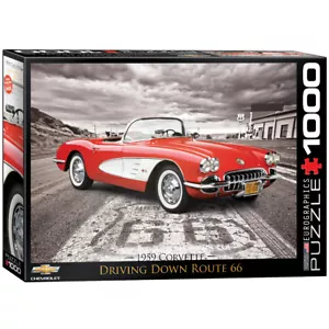 1959 Corvette and Route 66 1000 Piece Puzzle - Picture 1 of 2