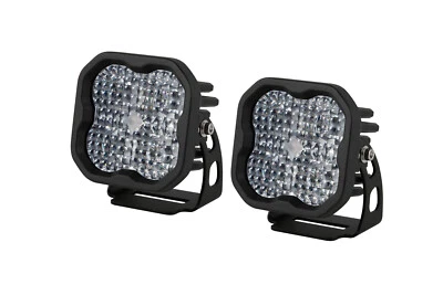 Par de luces LED deportivas blancas inundadas SS3 SAE/DOT con retroiluminación ámbar Foto 1 de 4