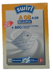Swirl Staubsaugerbeutel A 08 / V 09, MicroPor 4 Stck + 2 Filter - Bild 1 von 3