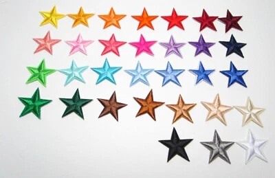 2er Set Applikation Aufnäher Aufbügler Bügelbild Stickerei Flicken Stern Sterne - Bild 1 von 4