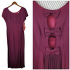 Vintage NEW Prom Dress size 6/8 Bow Keyhole Back Evening Burgundy Red *FLAW NWT