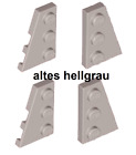 LEGO 2 Paare Flügelplatten Wedge Plate 3x2 im ALTEN HELLGRAU 43722 43723 used