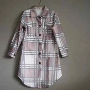 C & MarDay Khaki & White Plaid Pocket Button-Up Coat Size XXLarge - Picture 1 of 5