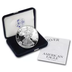2001 W 1 oz American Silver Eagle Proof Coin With Box and COA - Picture 1 of 3