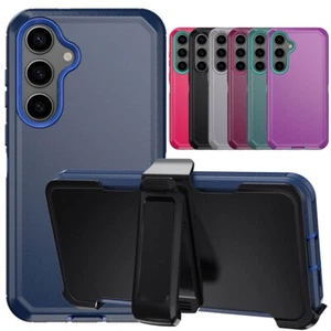 Case Heavy Duty Protective Rugged Phone Cover Clip For Samsung Galaxy S24 FE 5G - Picture 1 of 19