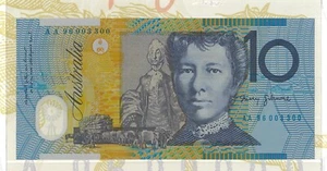 1996 Australia Rare Year RADAR Fraser Evans $10 AA96 003300 Polymer Folder issue - Picture 1 of 3
