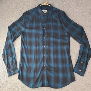 Youngla Shirt Herren Medium Perle Druckknopf kariert leicht Flanell Western Stretch - Bild 1 von 14